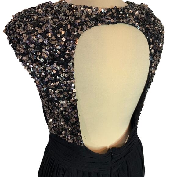 Scala silk sequined open back fit flare dress - Picture 2 of 8